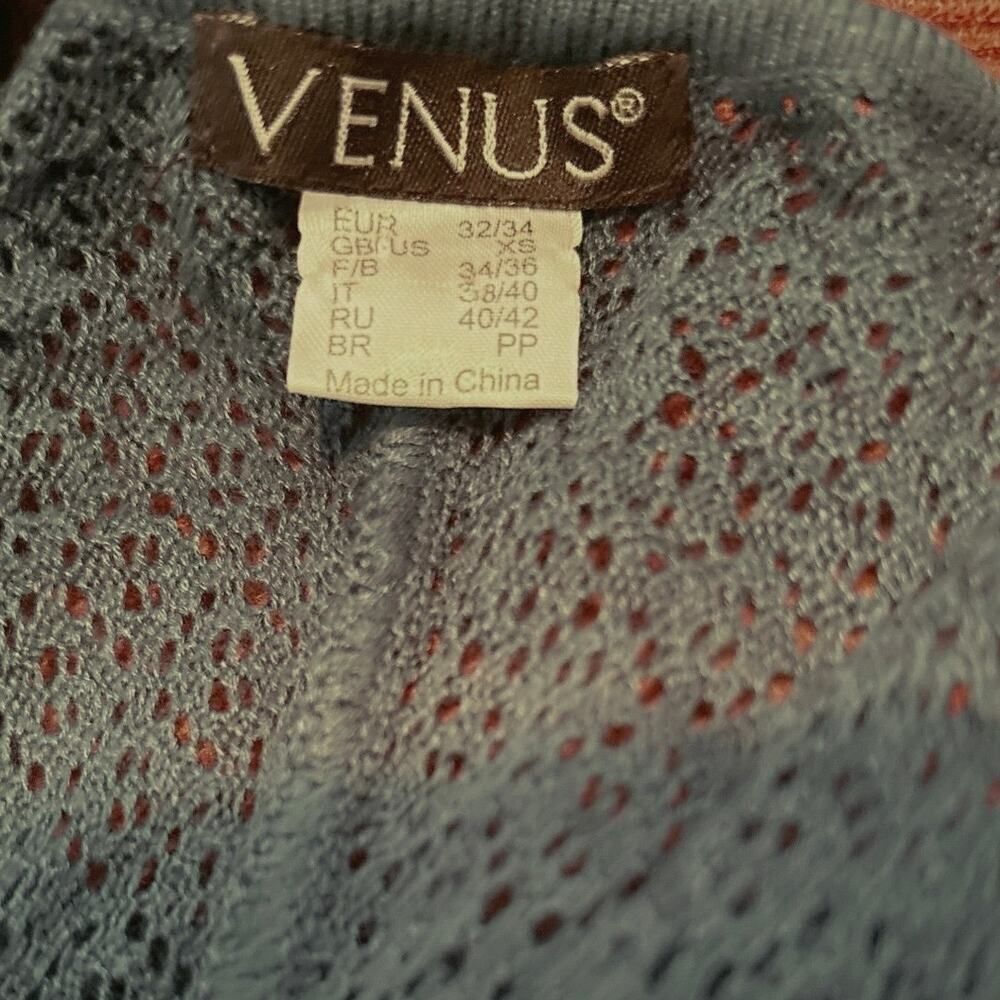 Venus Dark Teal Short Sleeve V-Neck Pullover Knit Sweater Size XS - Picture 5 of 5